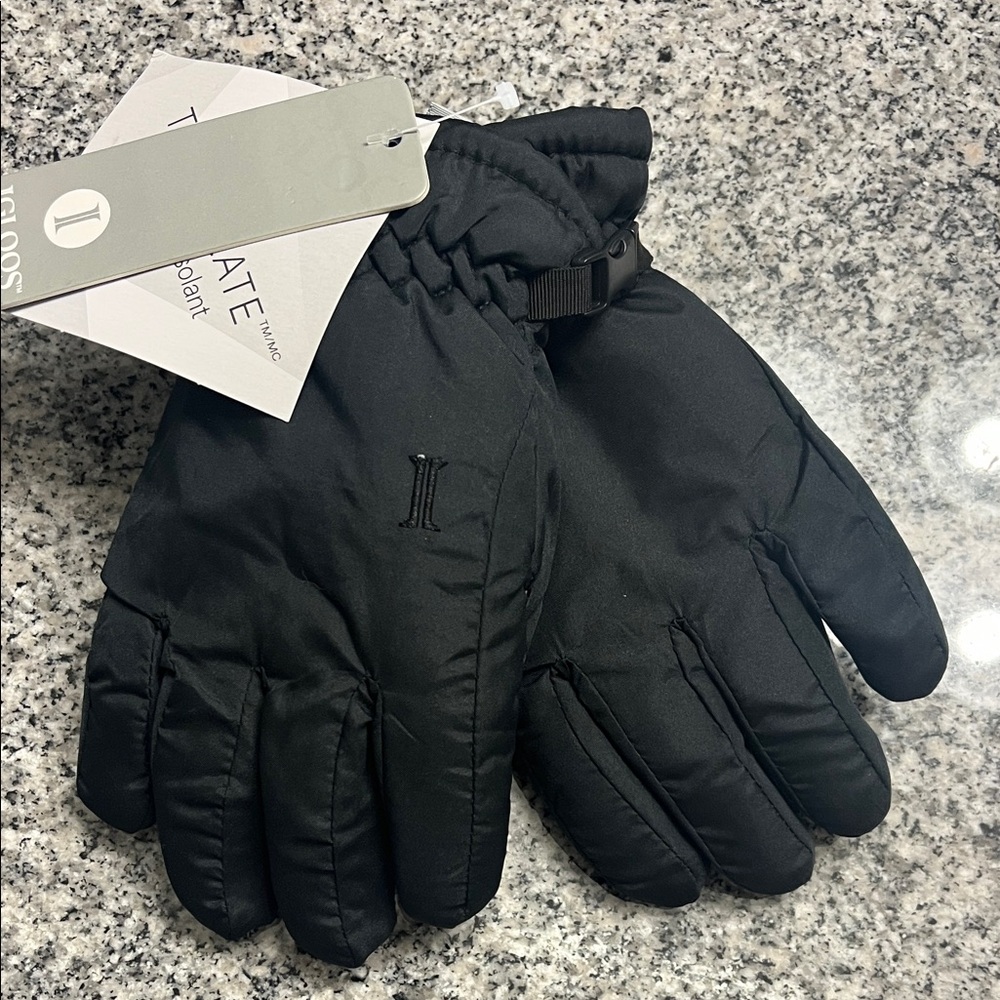 Igloos Winter Waterproof Gloves Black new Thinsulate Unisex Girls Sz Large 7-14